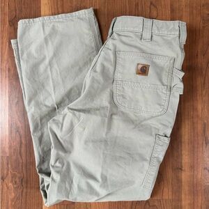 Carhartt Light Grey Work Pants - 100% Cotton - 36x32